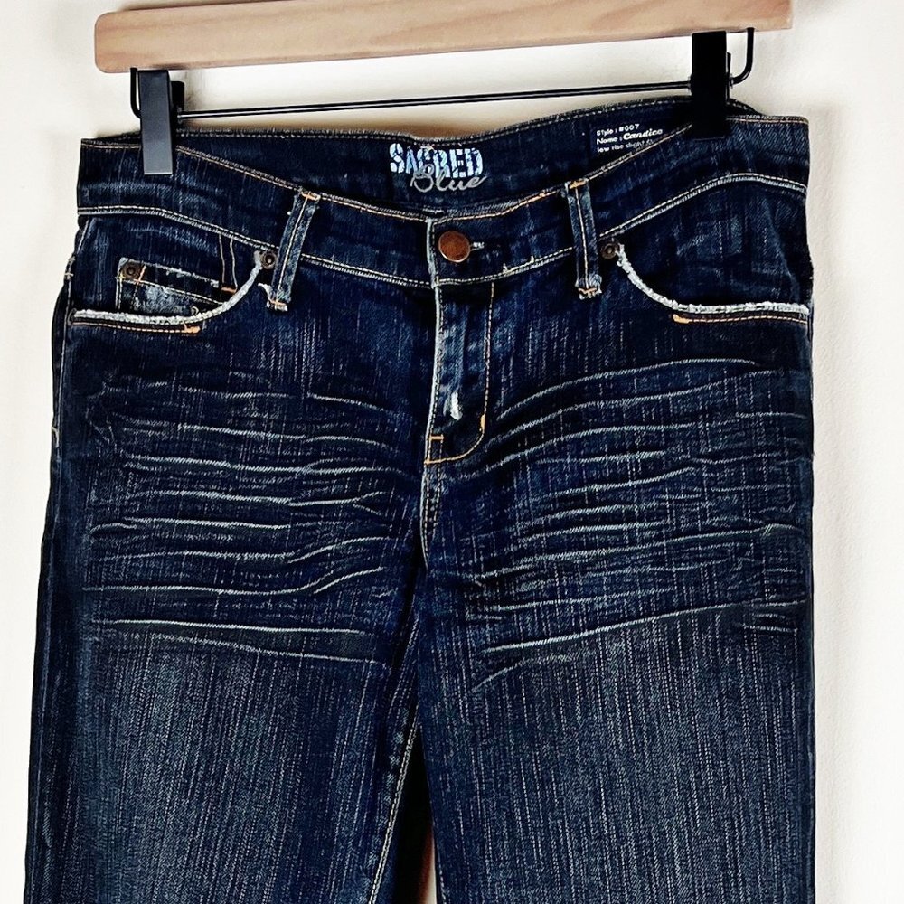 2/$20 Sacred Blue Low Rise Slight Flare Jeans 26 - Picture 4 of 5